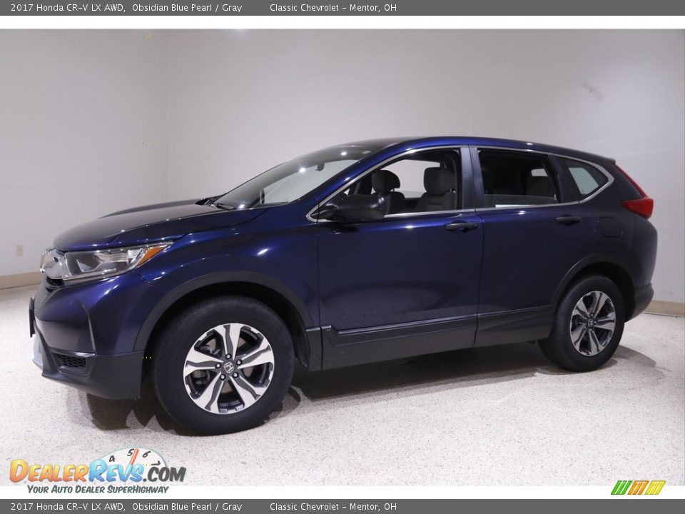 2017 Honda CR-V LX AWD Obsidian Blue Pearl / Gray Photo #3