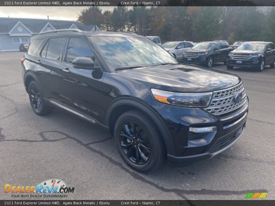 2021 Ford Explorer Limited 4WD Agate Black Metallic / Ebony Photo #1
