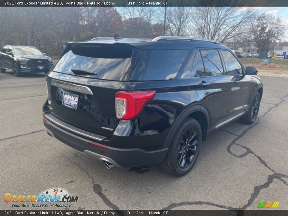 2021 Ford Explorer Limited 4WD Agate Black Metallic / Ebony Photo #3