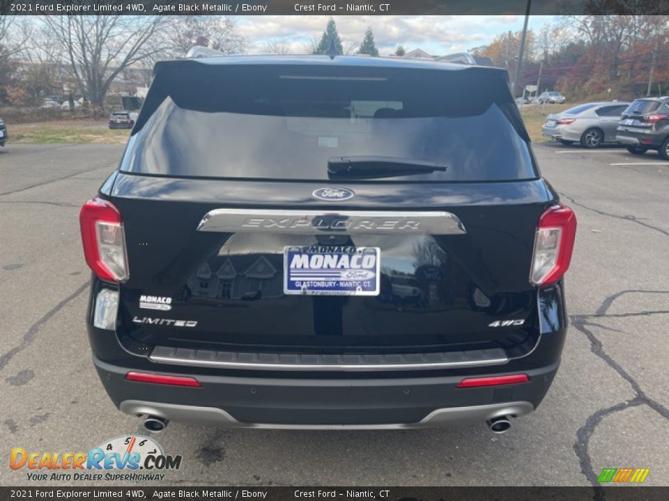 2021 Ford Explorer Limited 4WD Agate Black Metallic / Ebony Photo #4