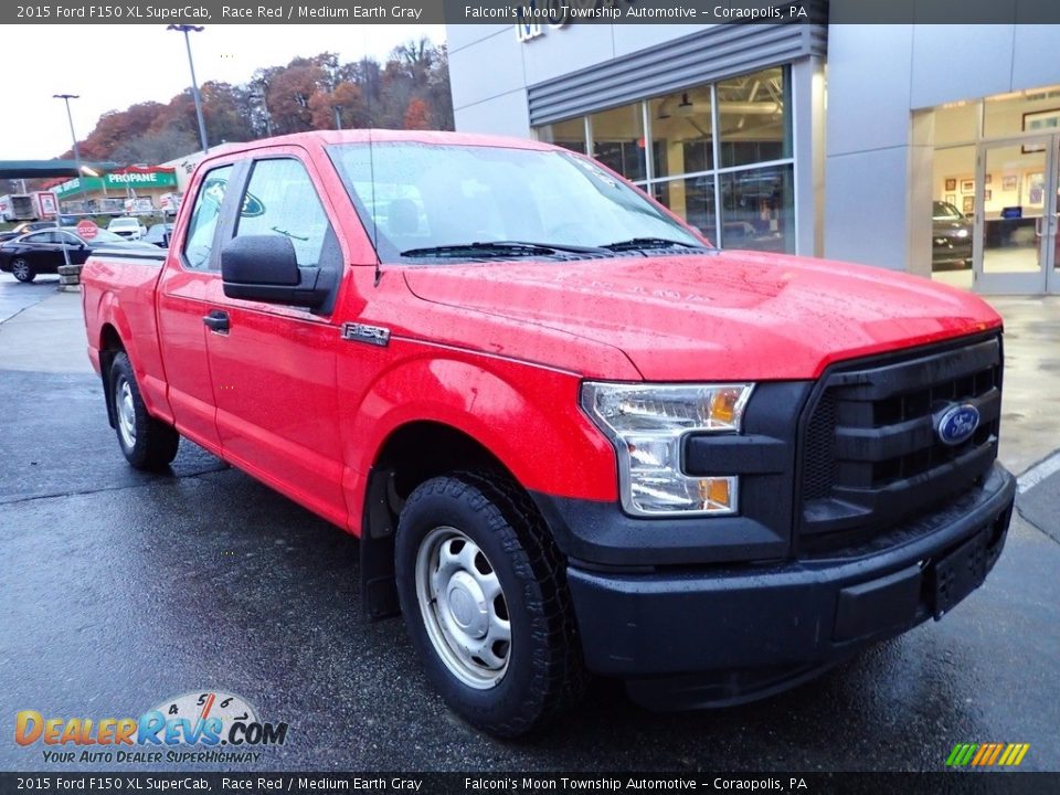 2015 Ford F150 XL SuperCab Race Red / Medium Earth Gray Photo #8
