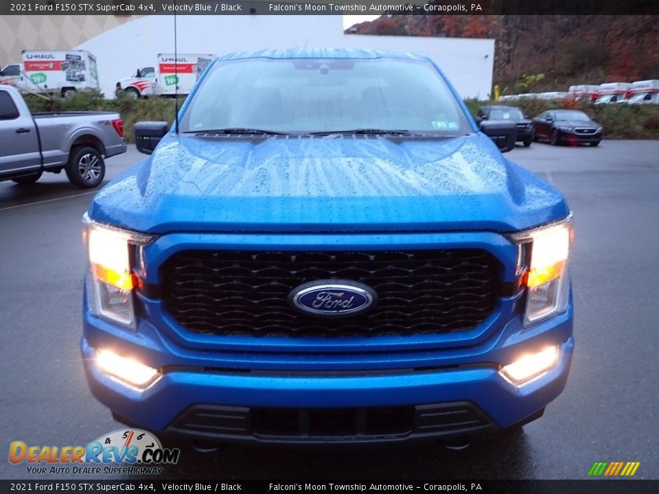 2021 Ford F150 STX SuperCab 4x4 Velocity Blue / Black Photo #7