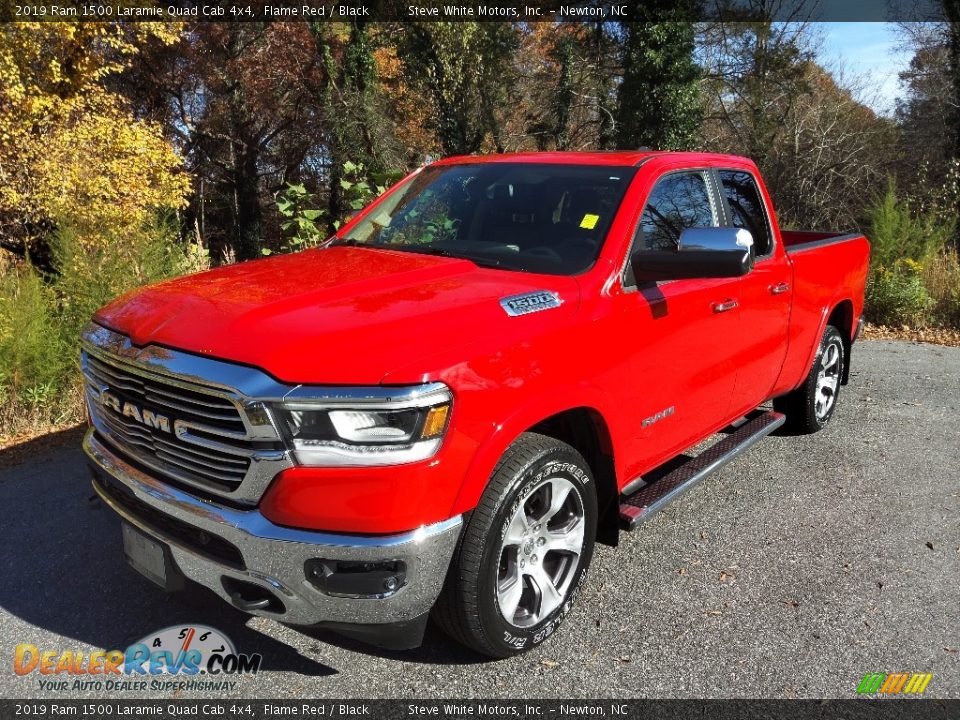 2019 Ram 1500 Laramie Quad Cab 4x4 Flame Red / Black Photo #2