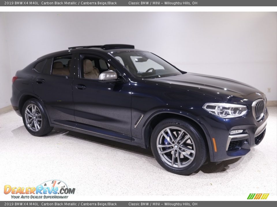 2019 BMW X4 M40i Carbon Black Metallic / Canberra Beige/Black Photo #1