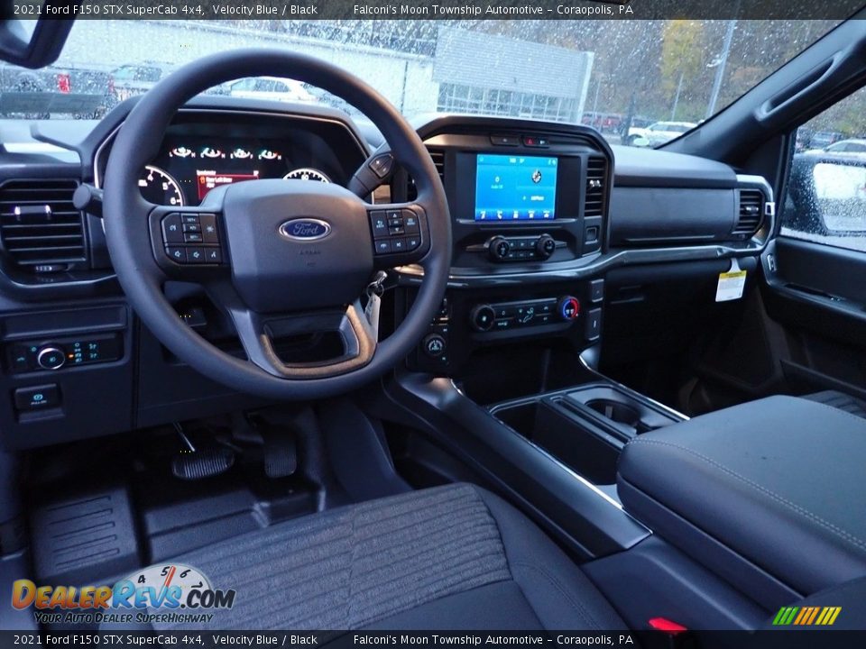 Black Interior - 2021 Ford F150 STX SuperCab 4x4 Photo #14