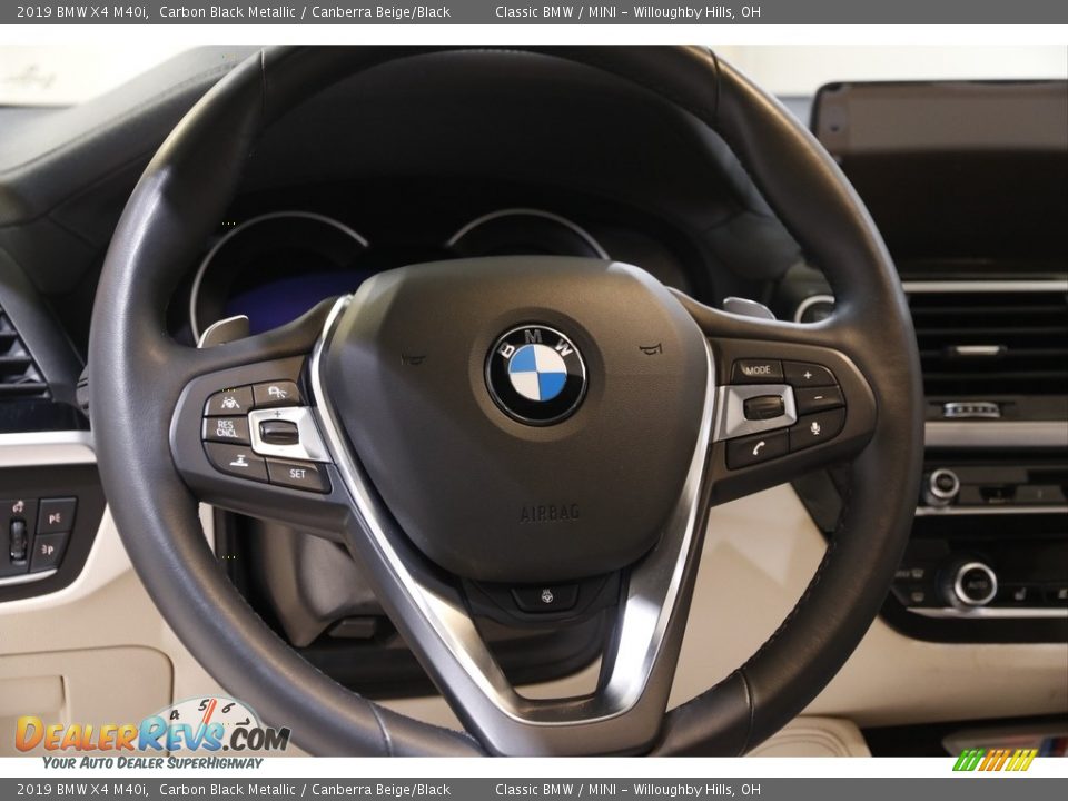 2019 BMW X4 M40i Carbon Black Metallic / Canberra Beige/Black Photo #7