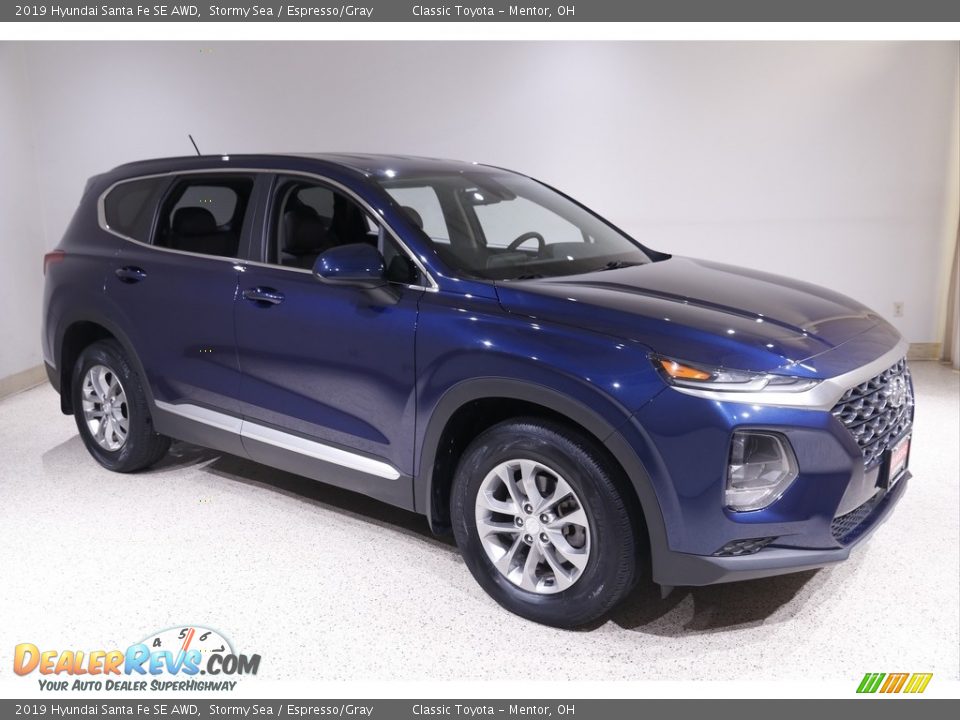 2019 Hyundai Santa Fe SE AWD Stormy Sea / Espresso/Gray Photo #1