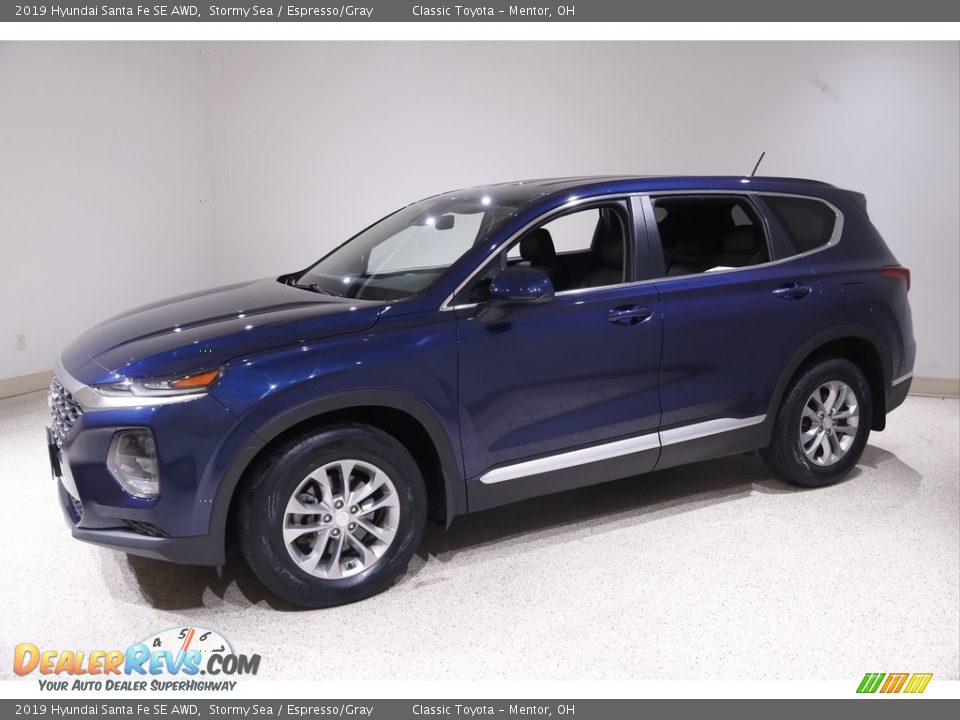 2019 Hyundai Santa Fe SE AWD Stormy Sea / Espresso/Gray Photo #3