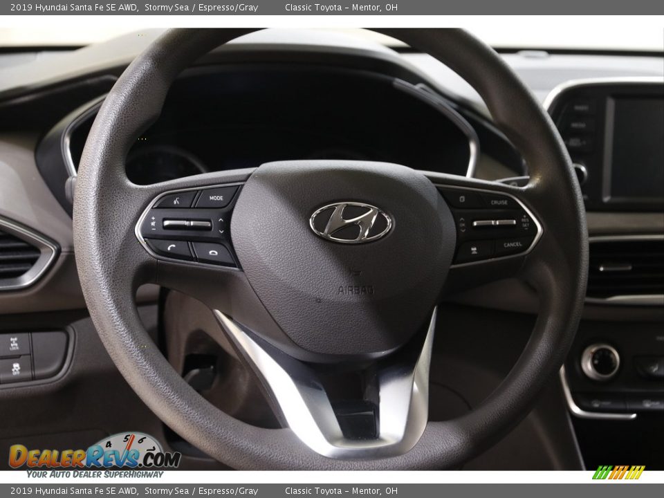 2019 Hyundai Santa Fe SE AWD Stormy Sea / Espresso/Gray Photo #7