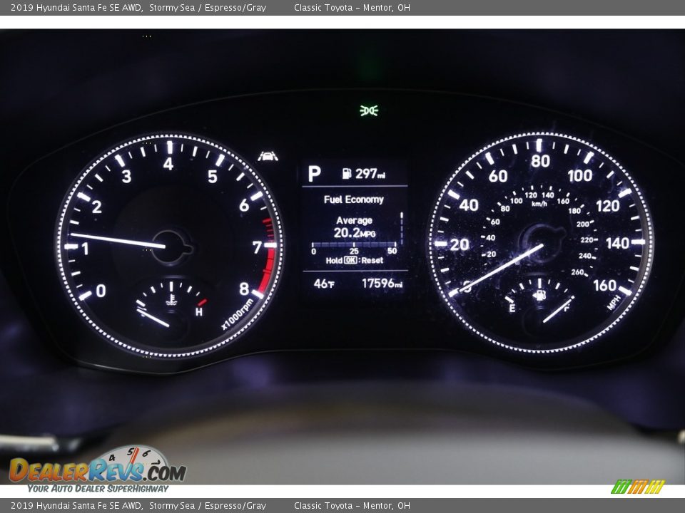 2019 Hyundai Santa Fe SE AWD Stormy Sea / Espresso/Gray Photo #8