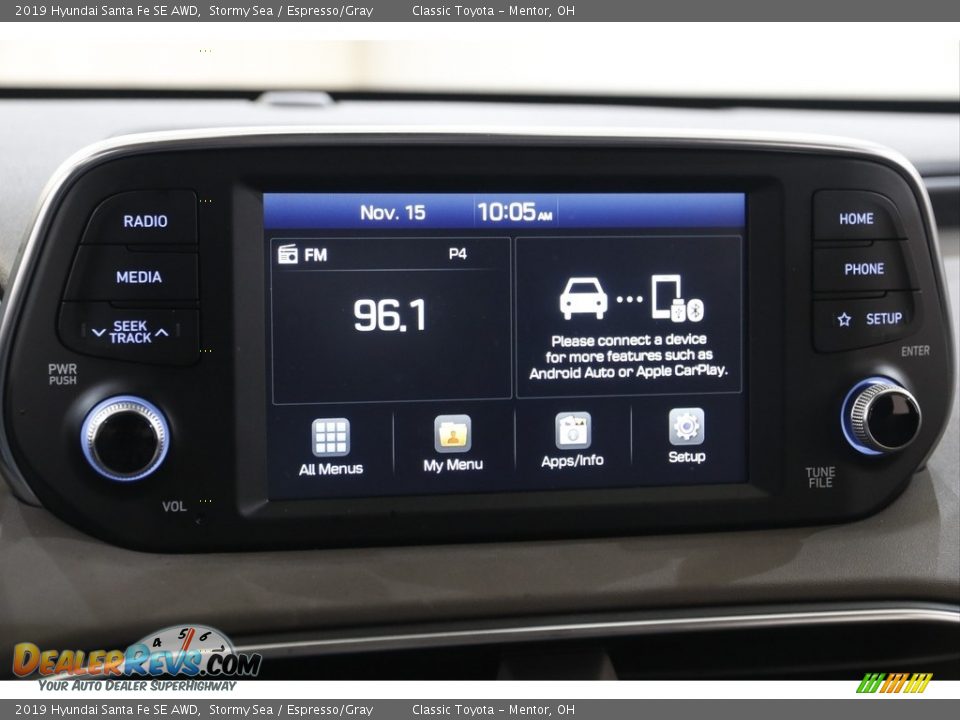 2019 Hyundai Santa Fe SE AWD Stormy Sea / Espresso/Gray Photo #10