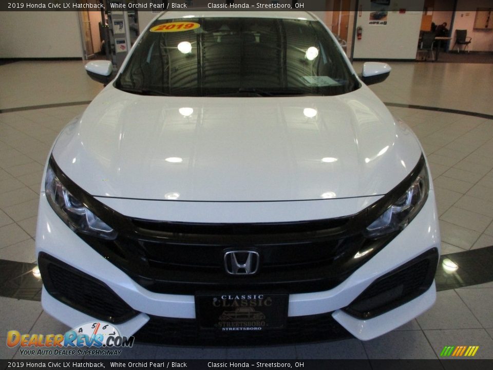 2019 Honda Civic LX Hatchback White Orchid Pearl / Black Photo #2