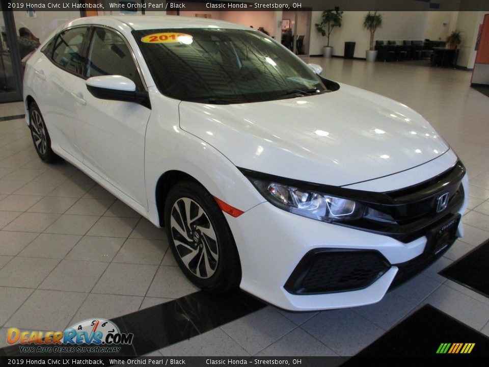 2019 Honda Civic LX Hatchback White Orchid Pearl / Black Photo #3