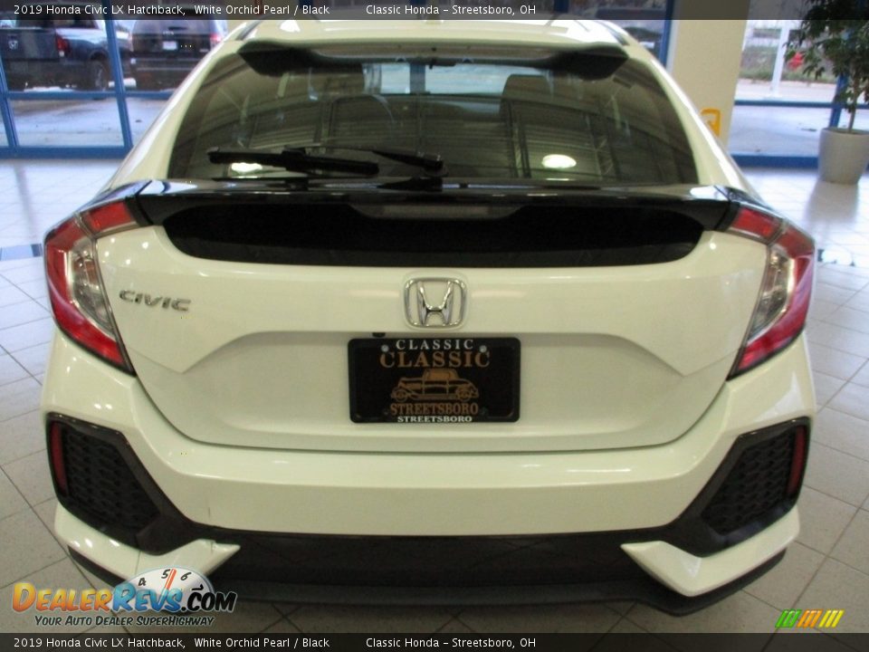 2019 Honda Civic LX Hatchback White Orchid Pearl / Black Photo #8