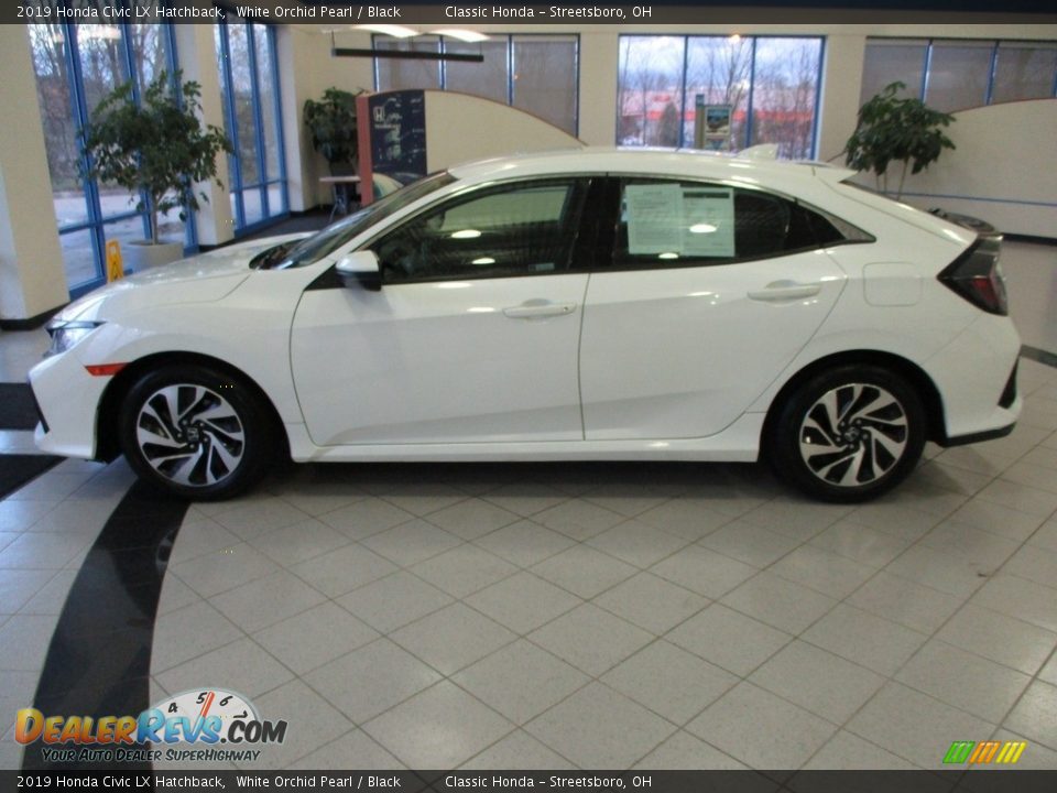 2019 Honda Civic LX Hatchback White Orchid Pearl / Black Photo #10