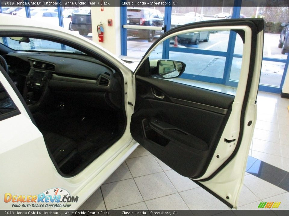 2019 Honda Civic LX Hatchback White Orchid Pearl / Black Photo #17