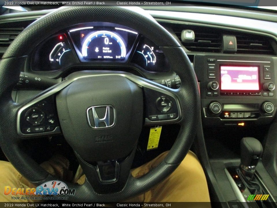 2019 Honda Civic LX Hatchback White Orchid Pearl / Black Photo #31