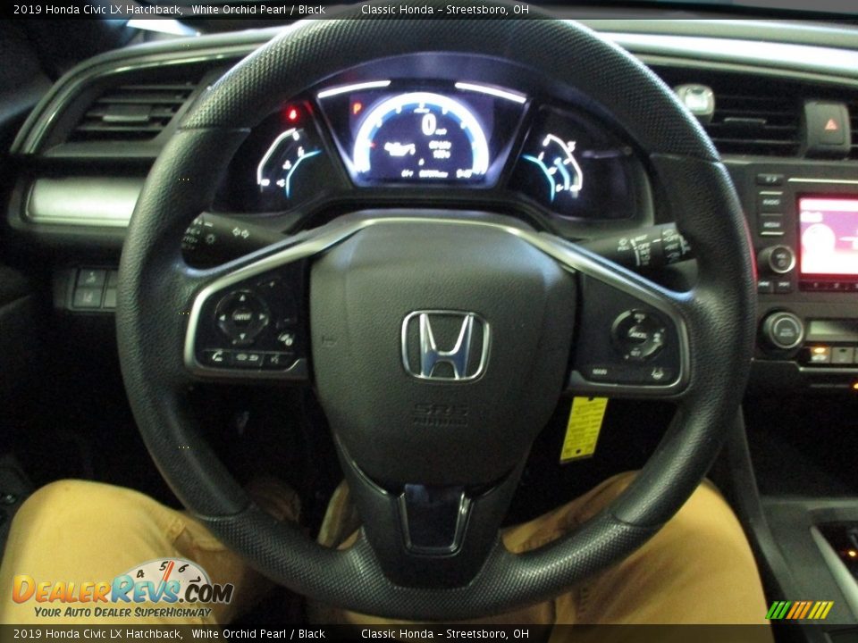 2019 Honda Civic LX Hatchback White Orchid Pearl / Black Photo #33