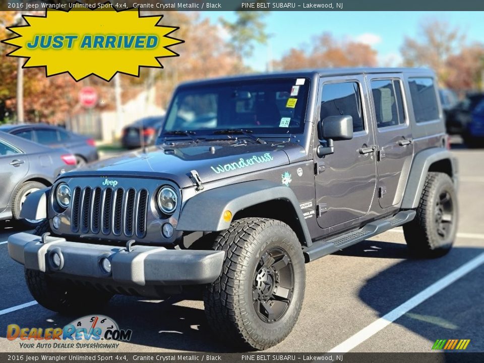 2016 Jeep Wrangler Unlimited Sport 4x4 Granite Crystal Metallic / Black Photo #1