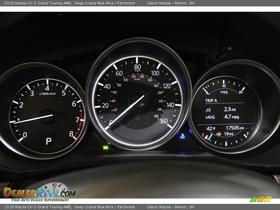 2018 Mazda CX-5 Grand Touring AWD Deep Crystal Blue Mica / Parchment Photo #8