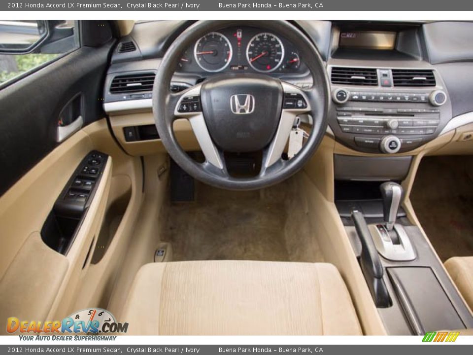 2012 Honda Accord LX Premium Sedan Crystal Black Pearl / Ivory Photo #5