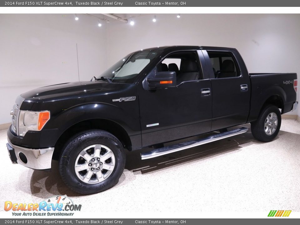 2014 Ford F150 XLT SuperCrew 4x4 Tuxedo Black / Steel Grey Photo #3