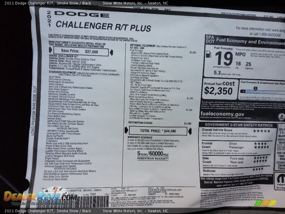2021 Dodge Challenger R/T Smoke Show / Black Photo #26