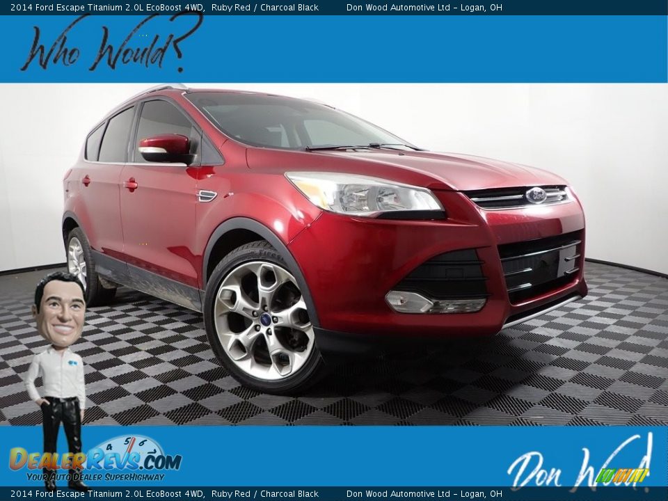 2014 Ford Escape Titanium 2.0L EcoBoost 4WD Ruby Red / Charcoal Black Photo #1