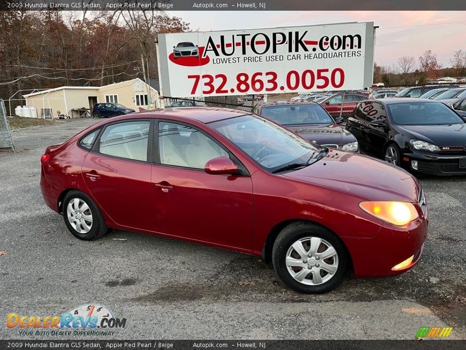 2009 Hyundai Elantra GLS Sedan Apple Red Pearl / Beige Photo #1