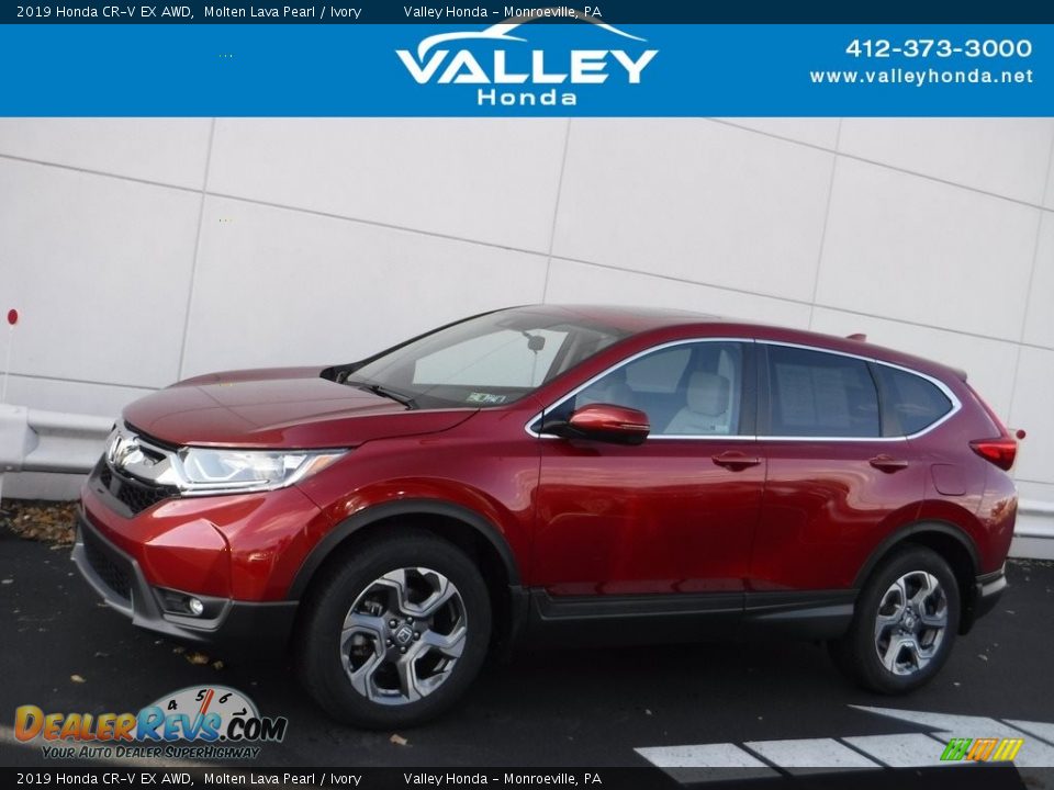 2019 Honda CR-V EX AWD Molten Lava Pearl / Ivory Photo #2