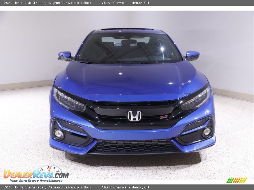 2020 Honda Civic Si Sedan Aegean Blue Metallic / Black Photo #2