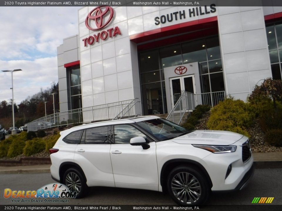 2020 Toyota Highlander Platinum AWD Blizzard White Pearl / Black Photo #2