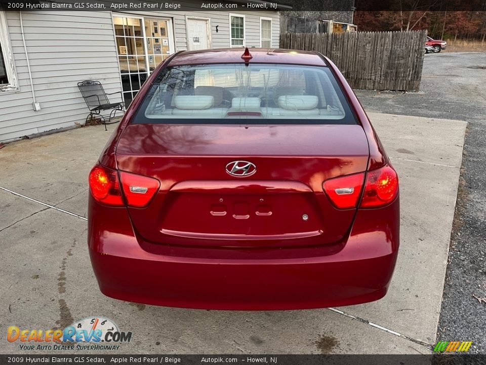 2009 Hyundai Elantra GLS Sedan Apple Red Pearl / Beige Photo #6