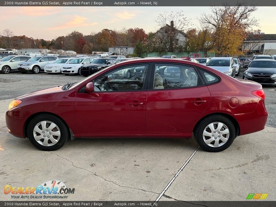 2009 Hyundai Elantra GLS Sedan Apple Red Pearl / Beige Photo #9