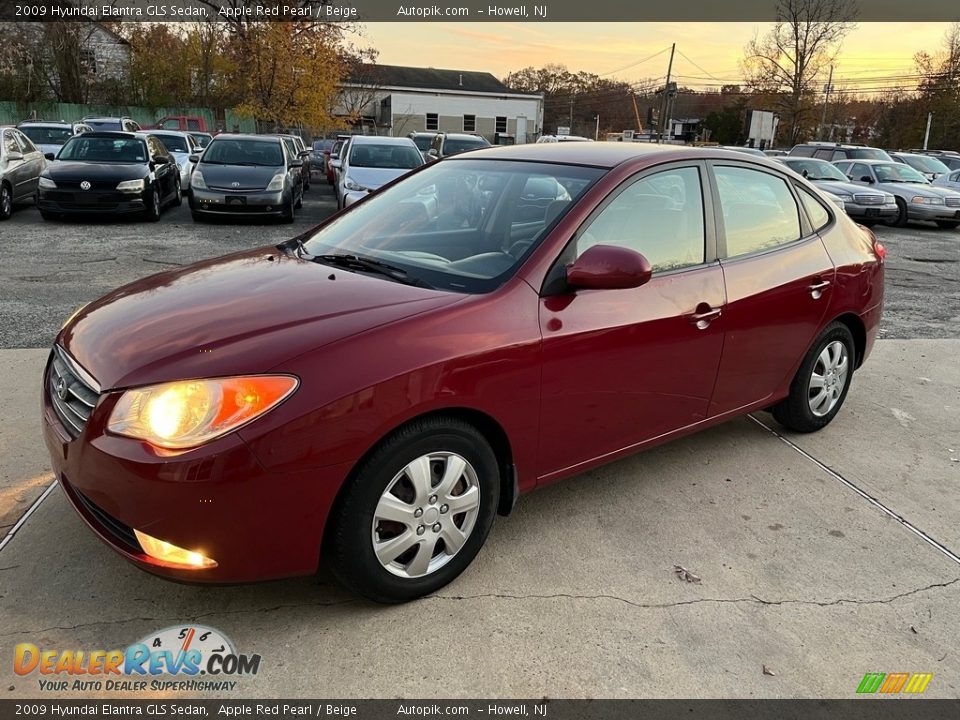 2009 Hyundai Elantra GLS Sedan Apple Red Pearl / Beige Photo #10