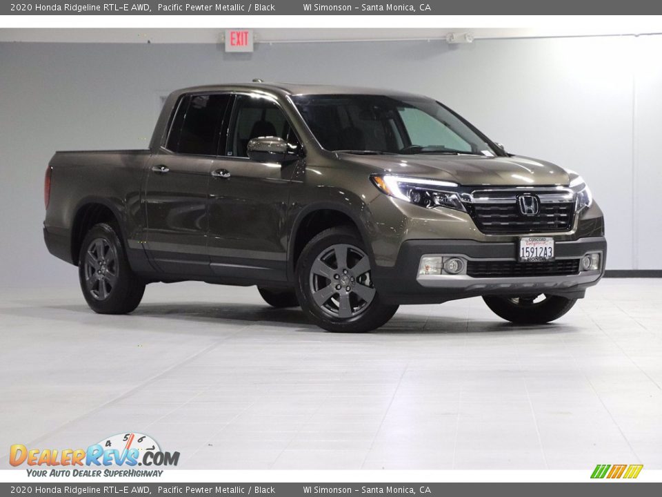 2020 Honda Ridgeline RTL-E AWD Pacific Pewter Metallic / Black Photo #1