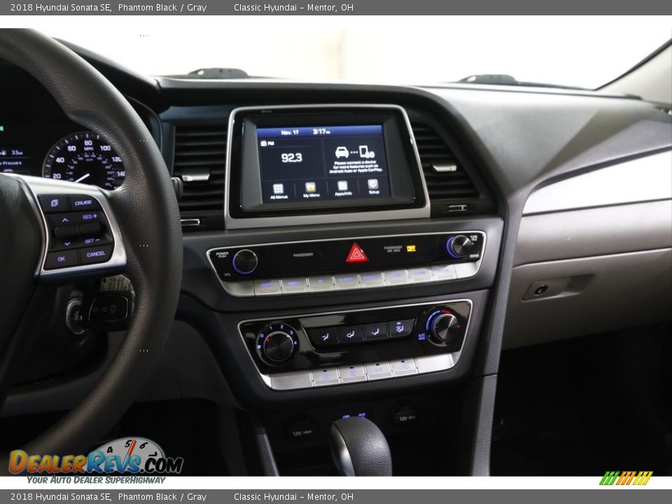 2018 Hyundai Sonata SE Phantom Black / Gray Photo #9