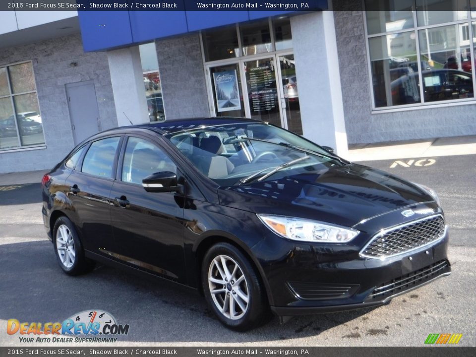 2016 Ford Focus SE Sedan Shadow Black / Charcoal Black Photo #1