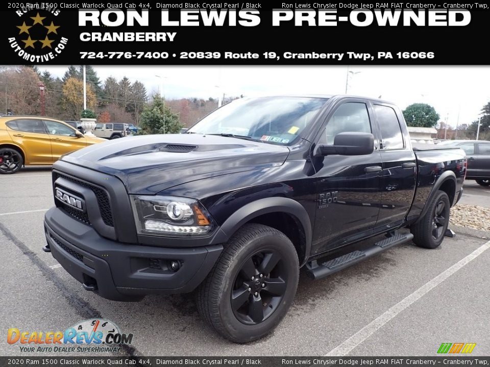 2020 Ram 1500 Classic Warlock Quad Cab 4x4 Diamond Black Crystal Pearl / Black Photo #1