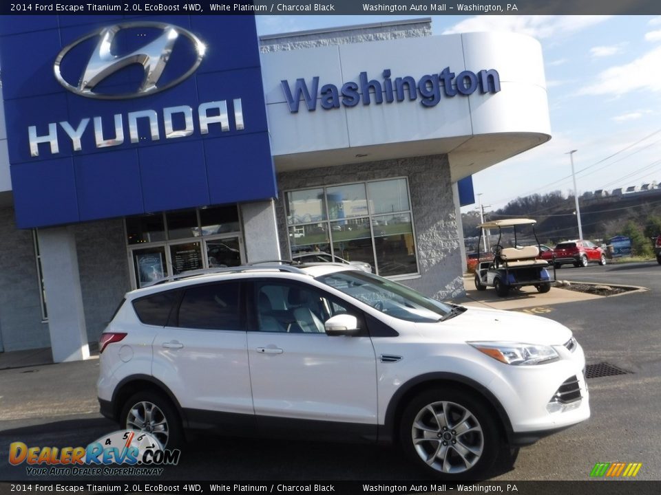 2014 Ford Escape Titanium 2.0L EcoBoost 4WD White Platinum / Charcoal Black Photo #2