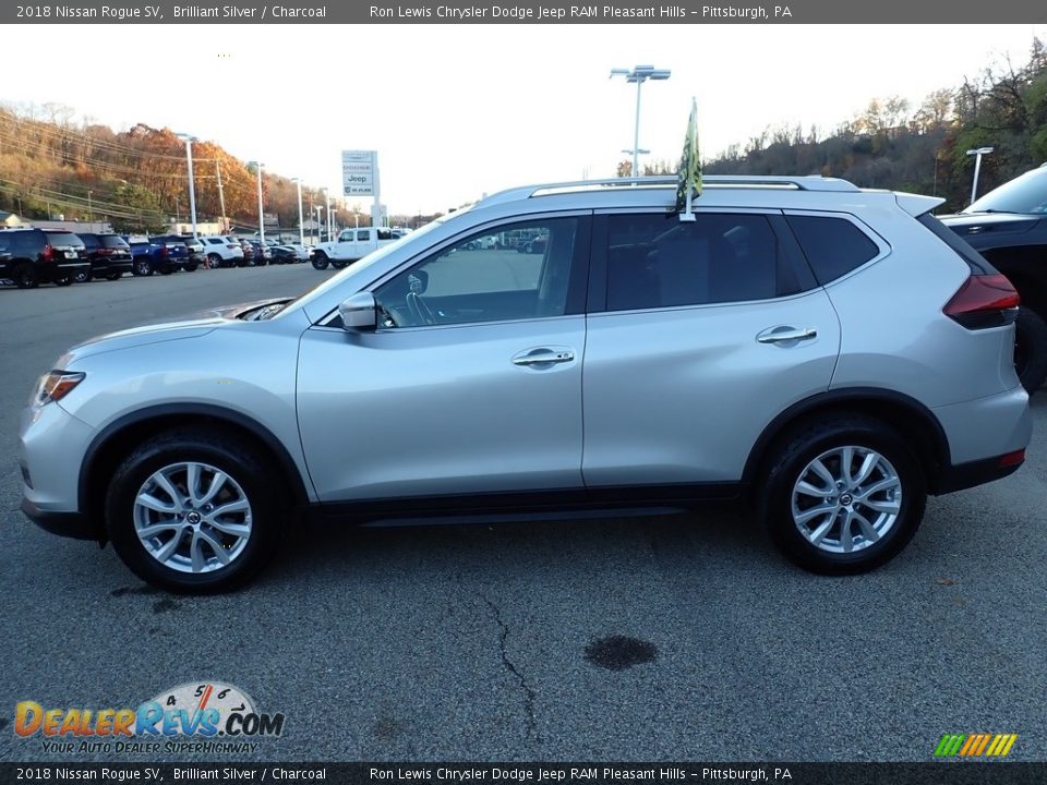 2018 Nissan Rogue SV Brilliant Silver / Charcoal Photo #2