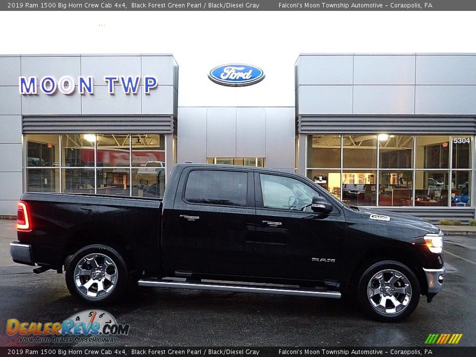 2019 Ram 1500 Big Horn Crew Cab 4x4 Black Forest Green Pearl / Black/Diesel Gray Photo #1
