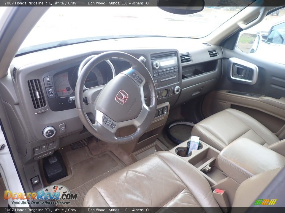 2007 Honda Ridgeline RTL White / Gray Photo #13