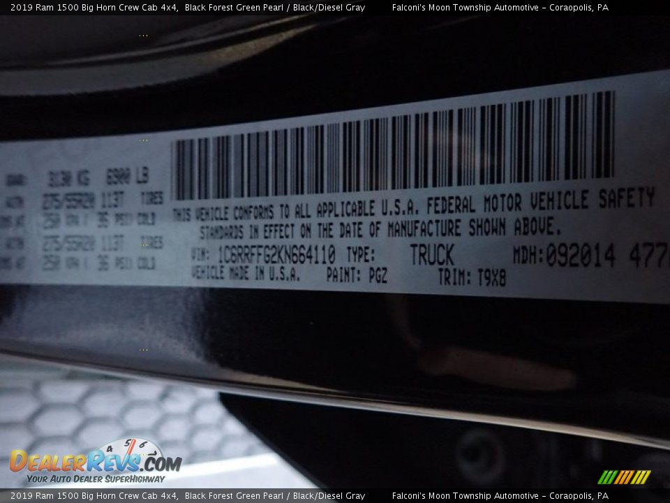 2019 Ram 1500 Big Horn Crew Cab 4x4 Black Forest Green Pearl / Black/Diesel Gray Photo #27