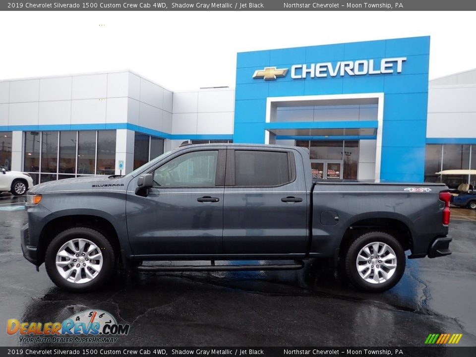 2019 Chevrolet Silverado 1500 Custom Crew Cab 4WD Shadow Gray Metallic / Jet Black Photo #3