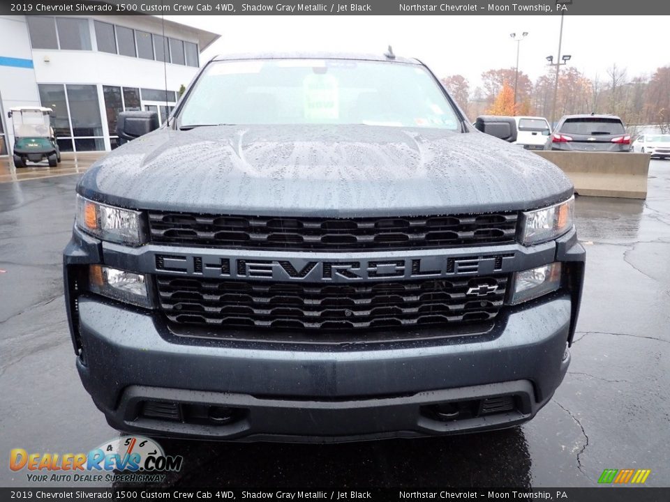 2019 Chevrolet Silverado 1500 Custom Crew Cab 4WD Shadow Gray Metallic / Jet Black Photo #12