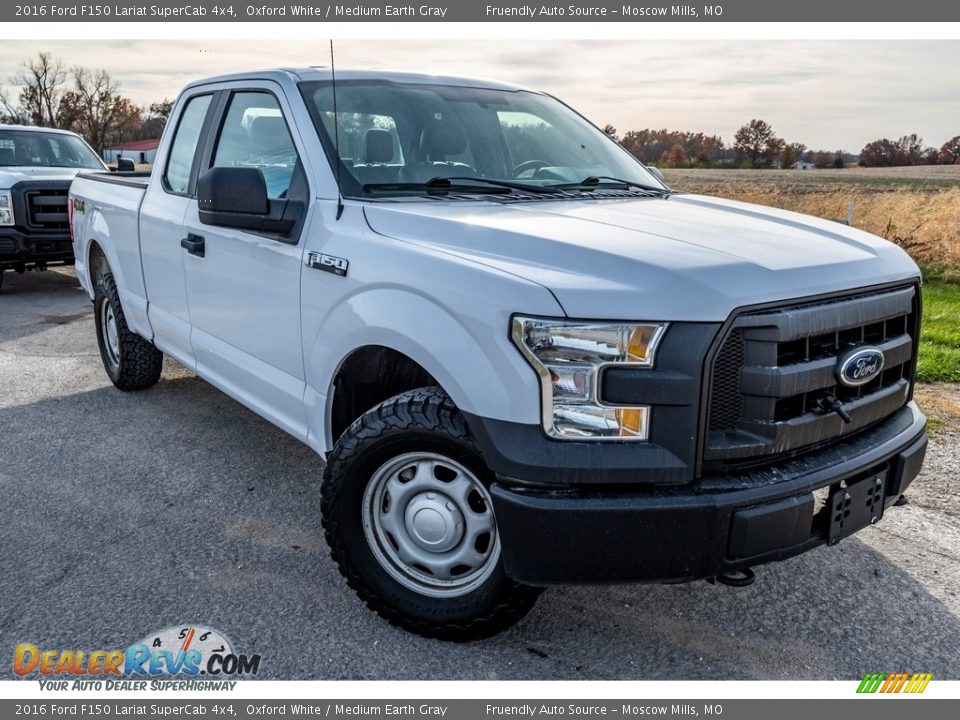 2016 Ford F150 Lariat SuperCab 4x4 Oxford White / Medium Earth Gray Photo #1