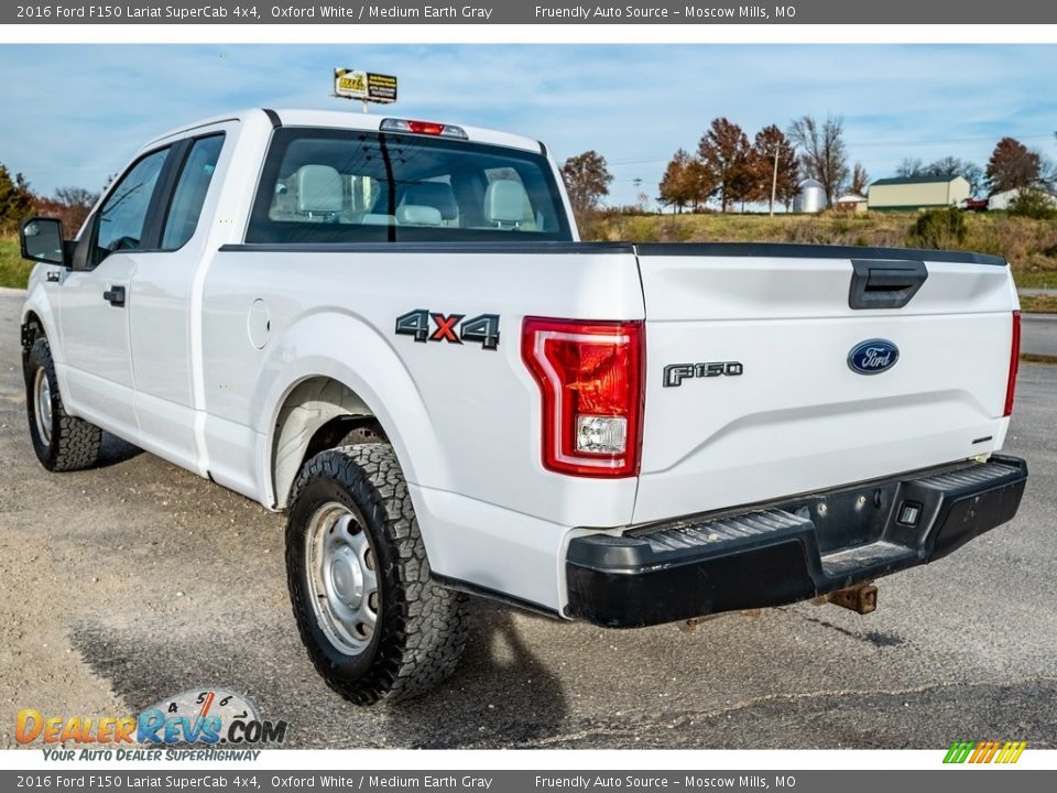 2016 Ford F150 Lariat SuperCab 4x4 Oxford White / Medium Earth Gray Photo #6