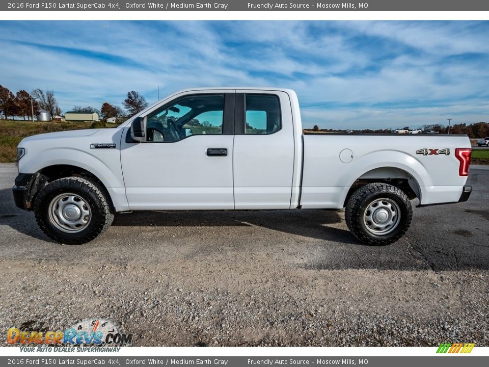 2016 Ford F150 Lariat SuperCab 4x4 Oxford White / Medium Earth Gray Photo #7