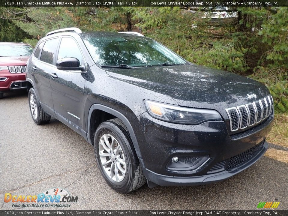 2020 Jeep Cherokee Latitude Plus 4x4 Diamond Black Crystal Pearl / Black Photo #2